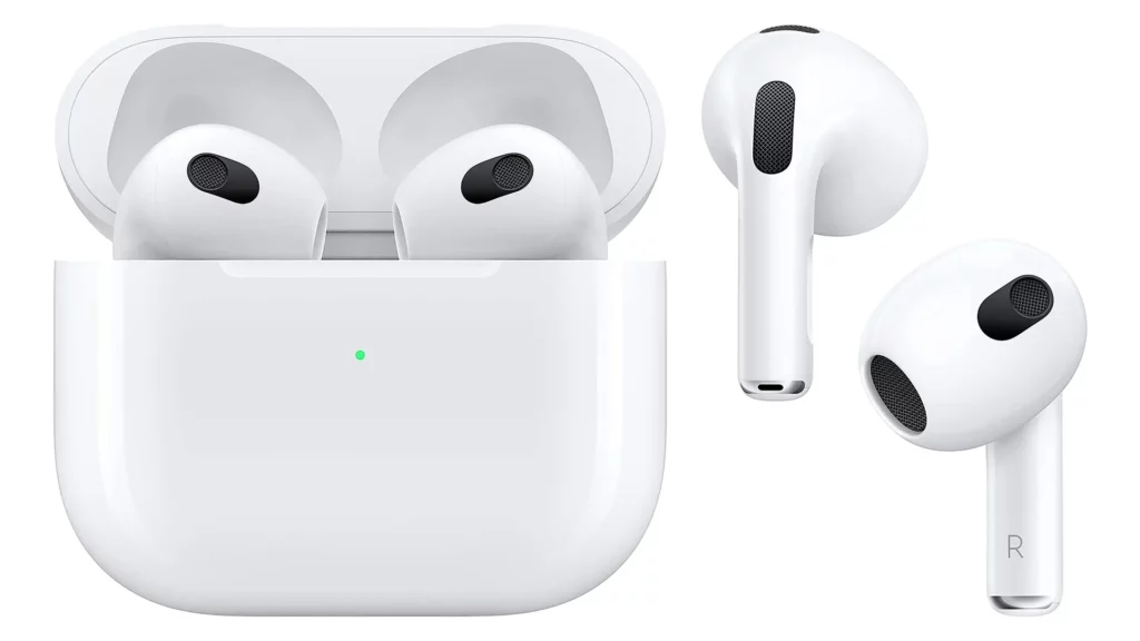 Picture of Apple AirPods (3rd Generation) featured in review as compared to Ekvanbel V5.3 Model A6L 