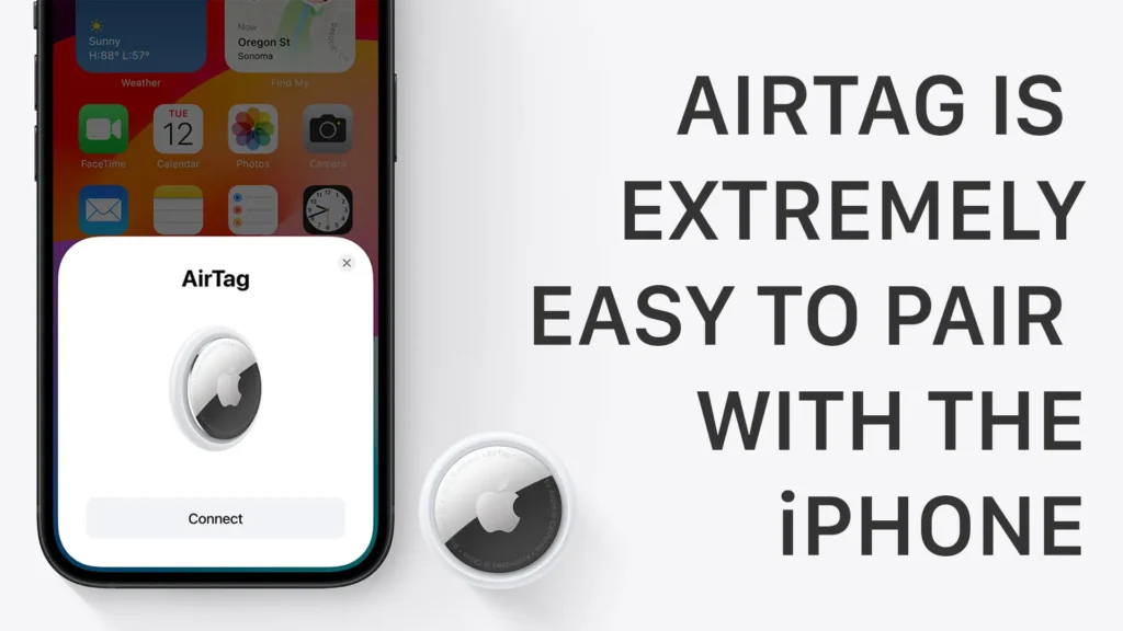 apple airtag review showing easy pairing with iphone