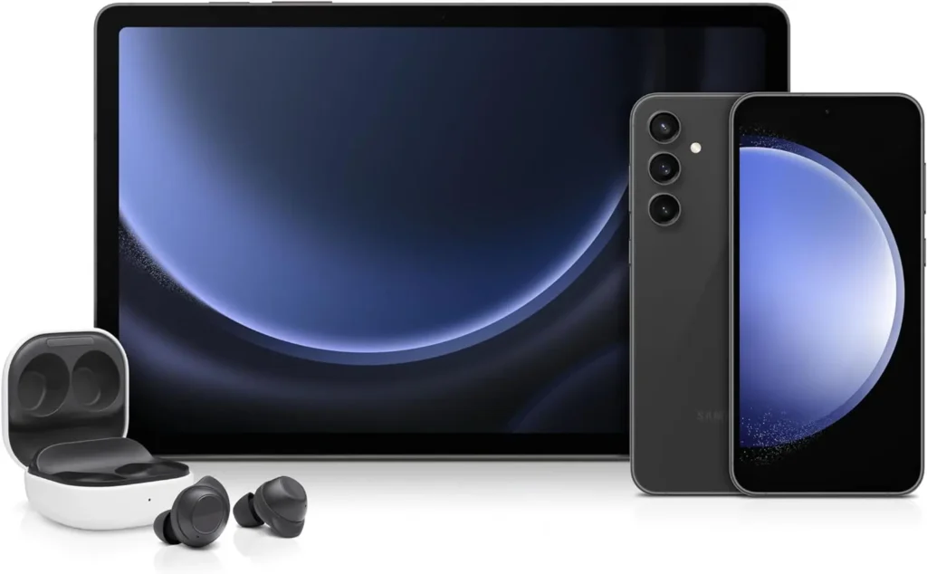 samsung galaxy buds fe bluetooth headphones shown as part of a product review that demonstrates they are part of a bigger ecosystem of devices designed to seamlessly integrate