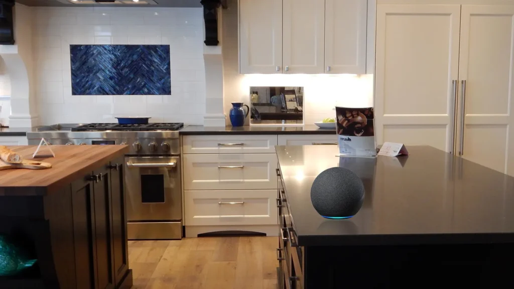 amazon echo 4th generation review with lexa main view charcoal in kitchen