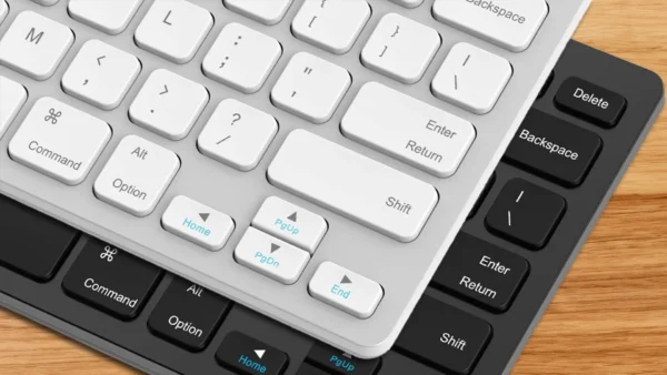 arteck ultra slim bluetooth keyboard review closeup view showing available black or white colors
